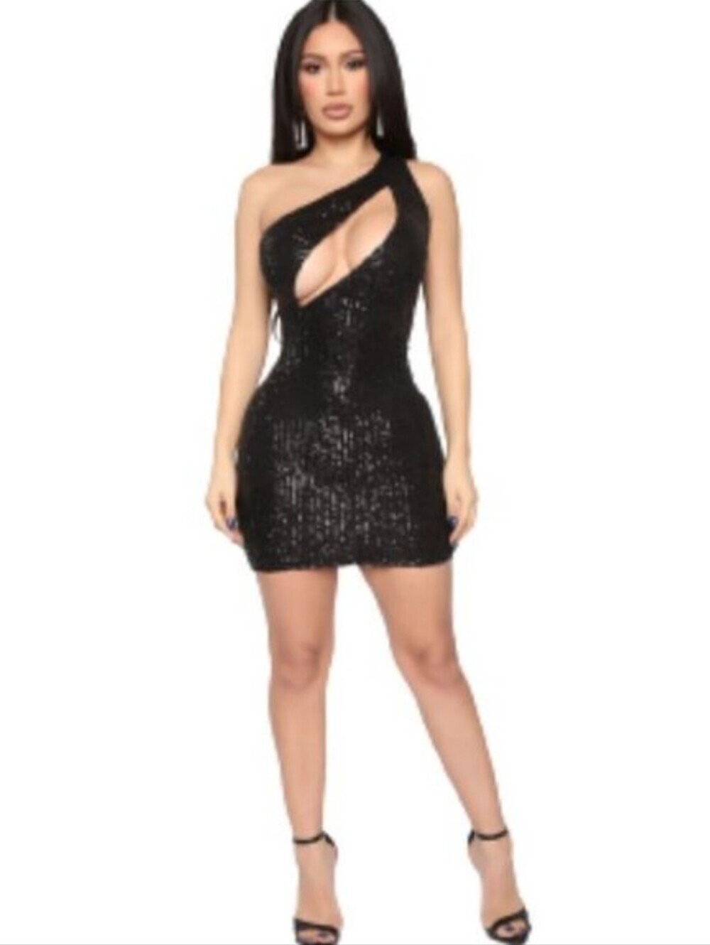 NWT Fashion Nova Stayed In my Lane Sequin Bodycon Dress With Cutout